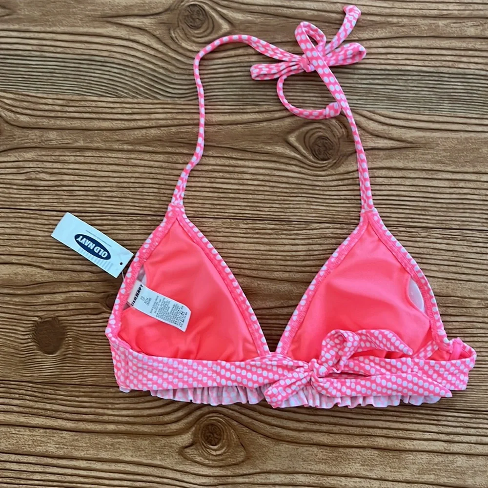 Host pick !!! Old Navy swim top Xsmall pink with white polka dots nwt